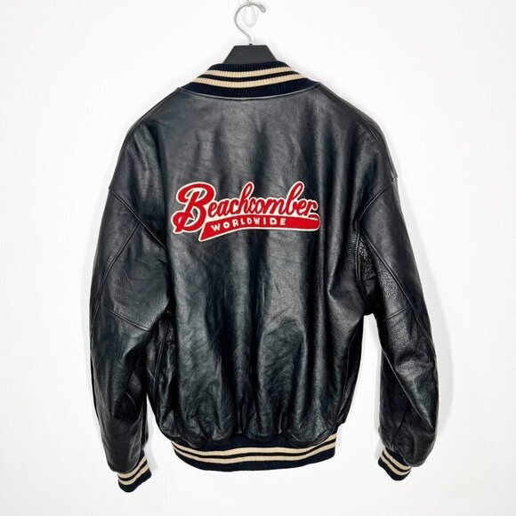 Roots Canada Vintage Mens leather Bomber varsity jacket Size XXL Beachcomber - Picture 2 of 8